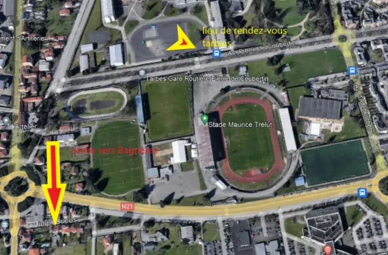 lieu de RV à tarbes, bd Pierre de Coubertin